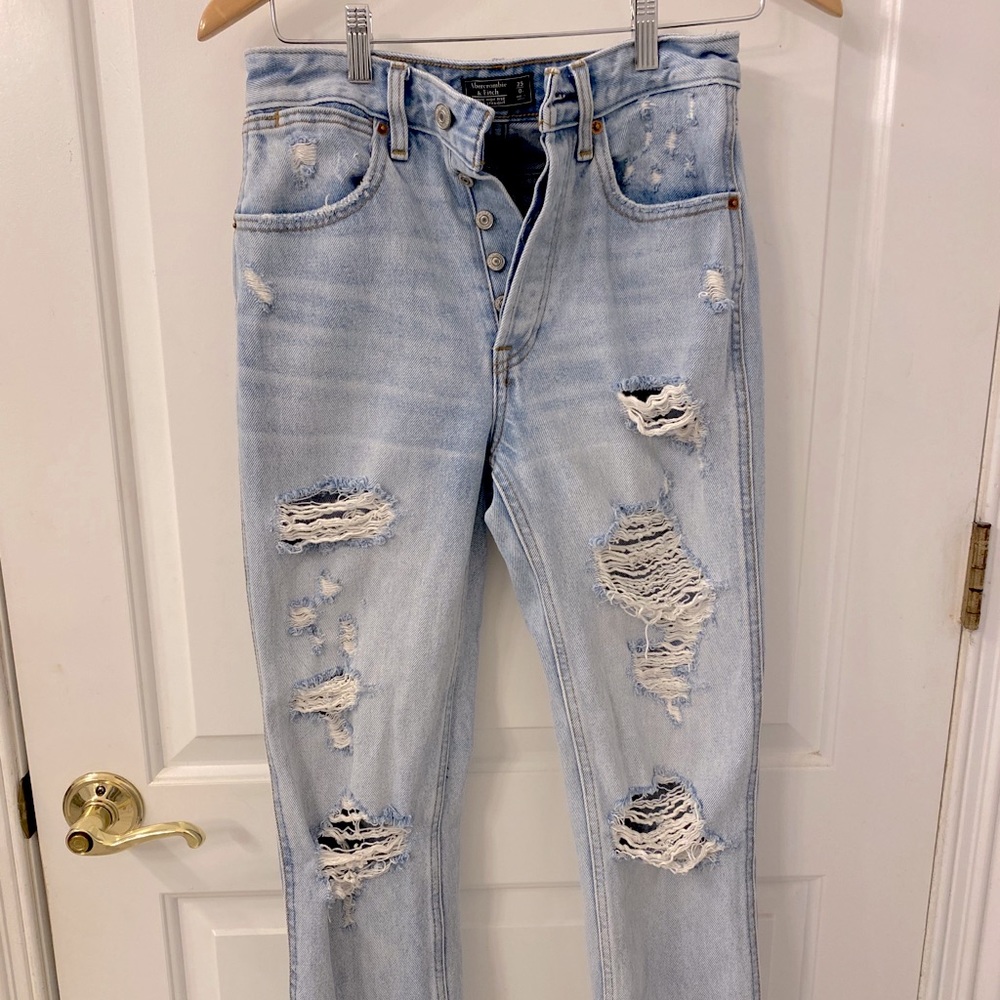High rise straight jeans